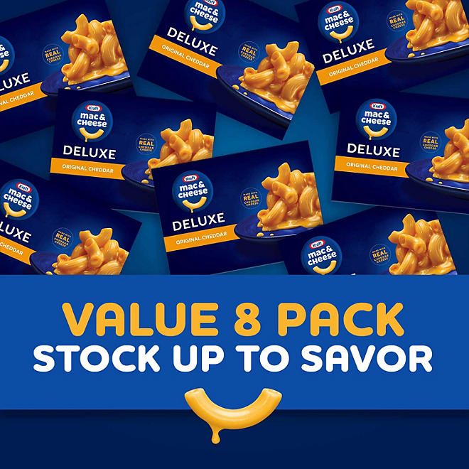 Kraft Deluxe Original Cheddar Macaroni and Cheese Dinner, 14 oz., 8 pk