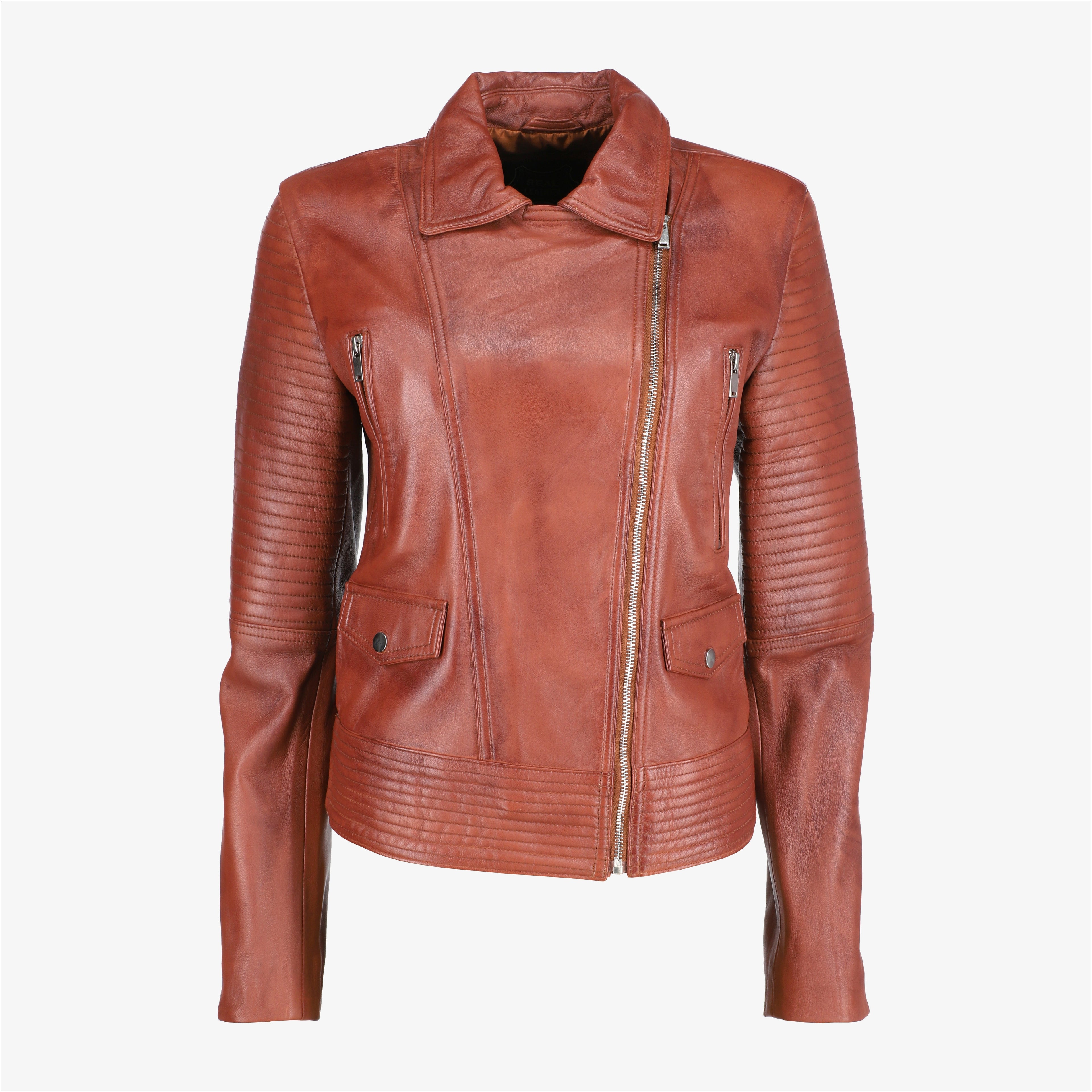 Women Brown Leather Blazer